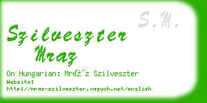 szilveszter mraz business card